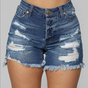 Distressed High Waist Bermuda Shorts